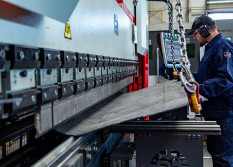 CNC press brake bending operation